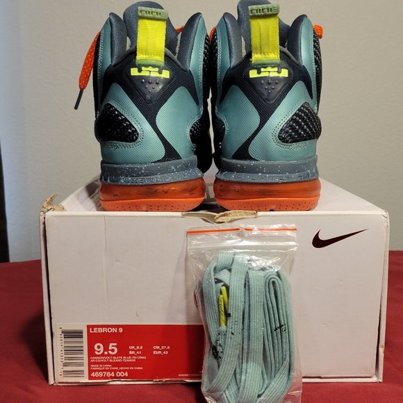 NIKE LEBRON 9 CANNON SNEAKERS WITH EXTRA SET BLUE LACES AND BOX - SIZE 9.5 - Picture 9 of 16